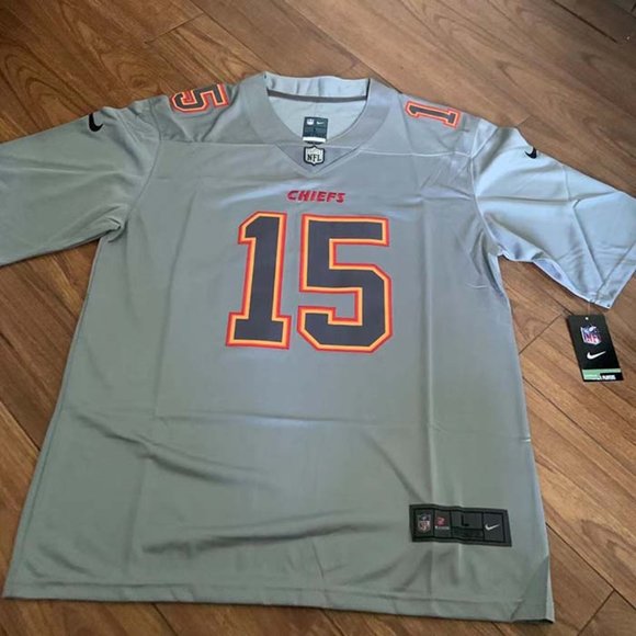 Nike Mens Kansas City Chiefs Jersey No. 15 Gray - Picture 1 of 9